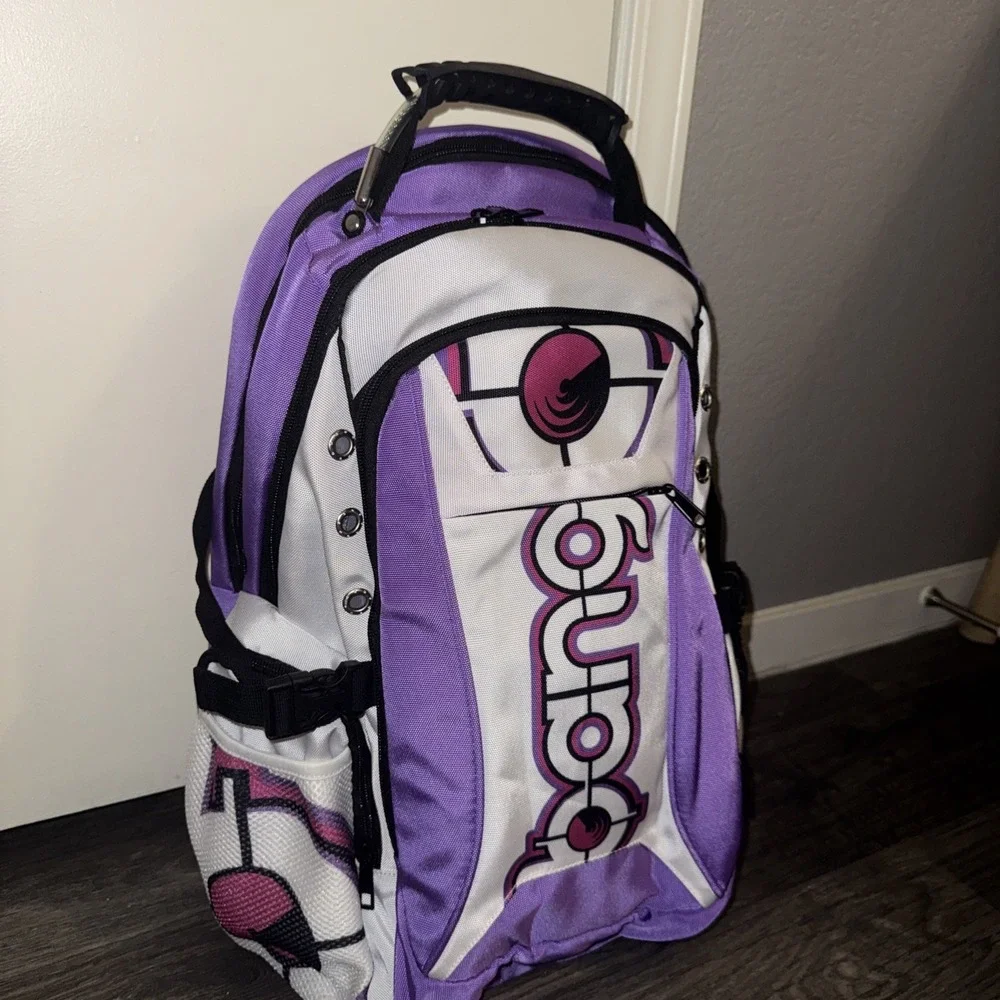 Bang Energy Drink Laptop Utility Backpack Purple White Black Tech Gym School Bag